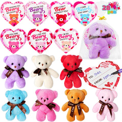 JOYIN 28-pack valentines plush with heart cards for classroom gifts.