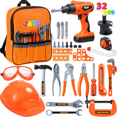 JOYIN 32pcs tool set with backpack drill enables portable pretend play on the go.