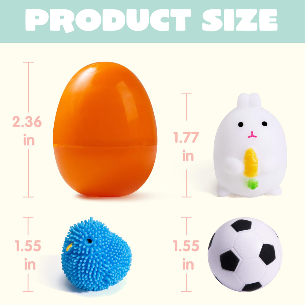 JOYIN bunny stretchy strings inside eggs for flexible play.