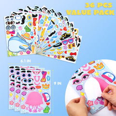 JOYIN 36 sheets sea animals for mix-and-match faces and imaginative play