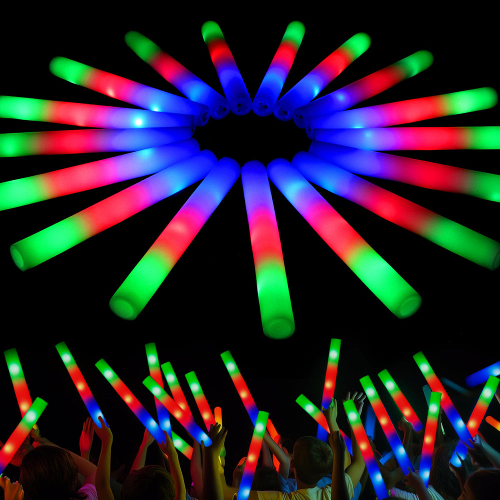 JOYIN 42 PCS LED Light Up Foam Sticks bulk for vibrant glow at events
