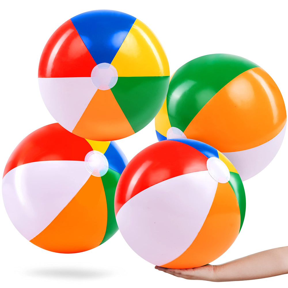 JOYIN 4-pack 20in rainbow beach ball ready-to-gift packaging