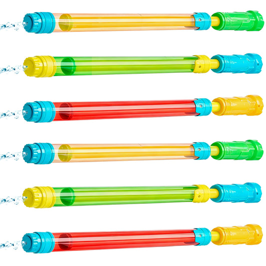 JOYIN six-pack super blaster squirt guns in vibrant colors for outdoor water play.