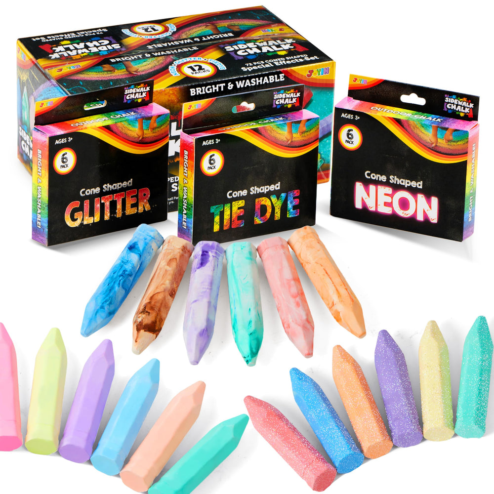 JOYIN 72 PCS Washable Sidewalk Chalk collection for vibrant outdoor art projects