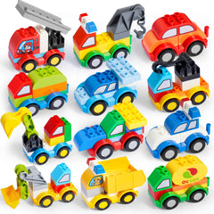 JOYIN 80Pcs toddler car building blocks set for creative play and fine motor skill development