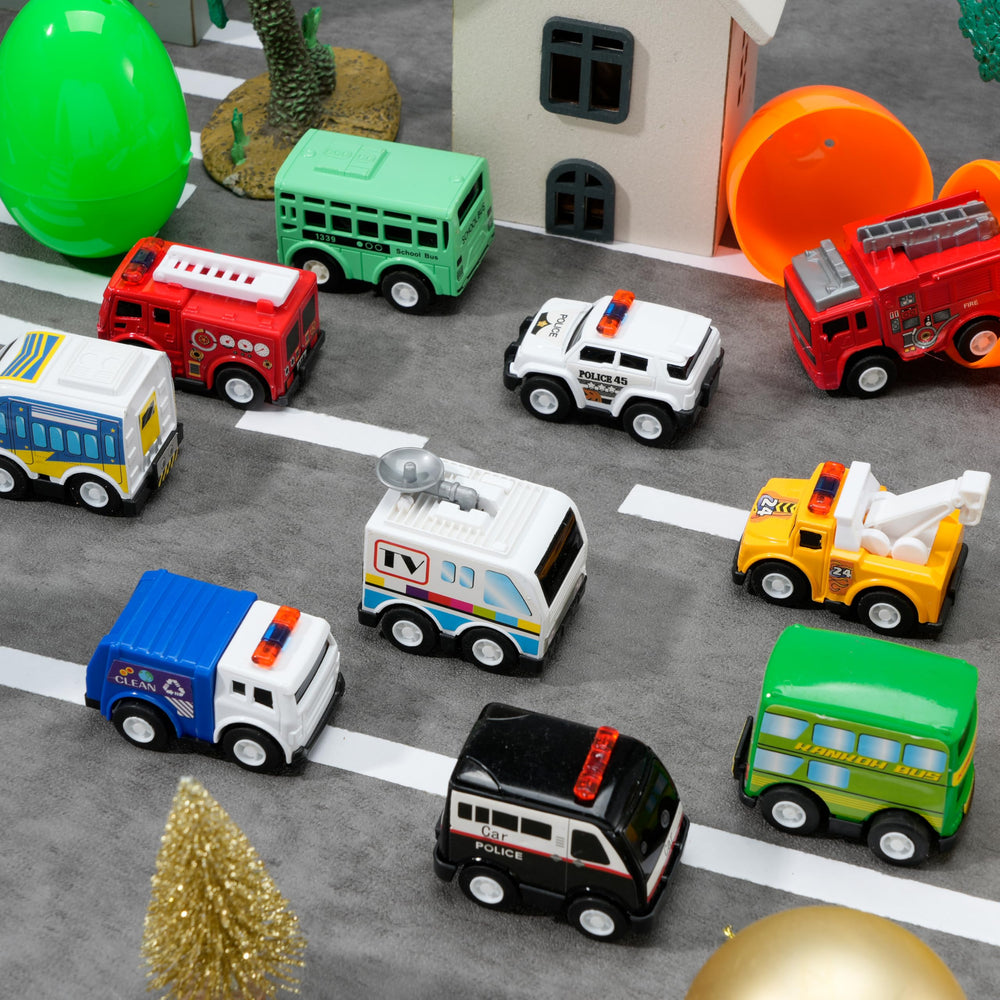 JOYIN alloy pull-back cars inside eggs for fast, mess-free play