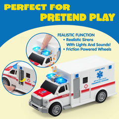 JOYIN ambulance toy top view highlighting realistic rescue details