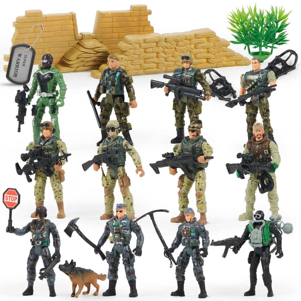 JOYIN army men playset front view with realistic figures for imaginative battles