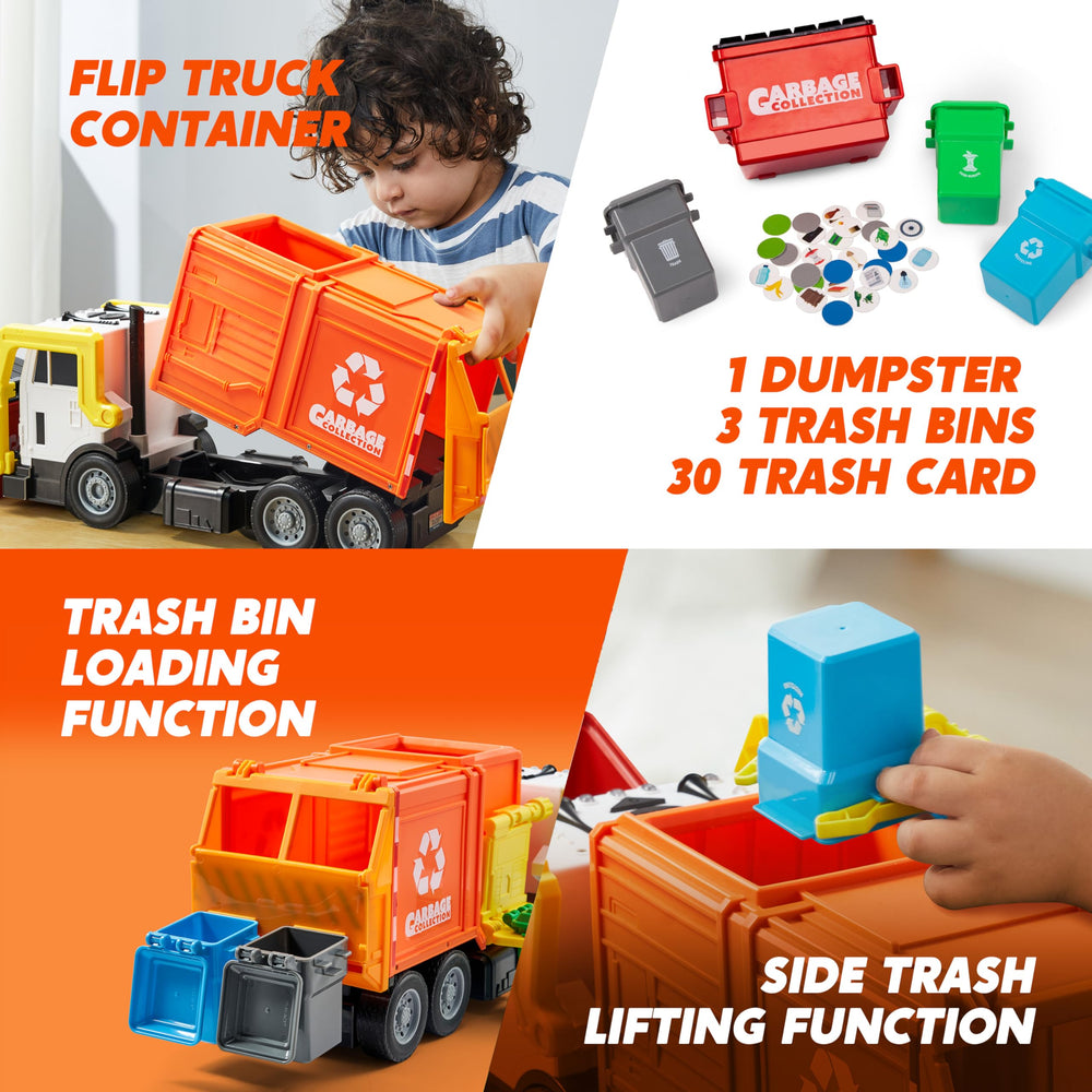 JOYIN trash bin helps kids sort waste in playful setups.