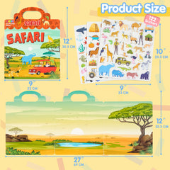 JOYIN child using stickers during travel for screen-free activity