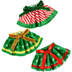 JOYIN Christmas skirt for doll with red and white stripes, great for festive playtime