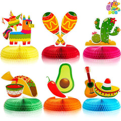 JOYIN Cinco de Mayo honeycomb centerpiece with avocado cutout for festive tables.
