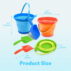 JOYIN colorful beach party setup with orange blue and green buckets
