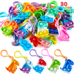 JOYIN dinosaour pop keychain close-up showing 30 colors for vibrant style