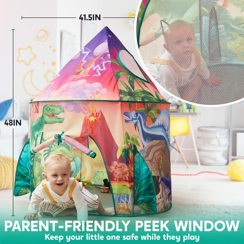 JOYIN dinosaur play tent features sturdy materials for active use