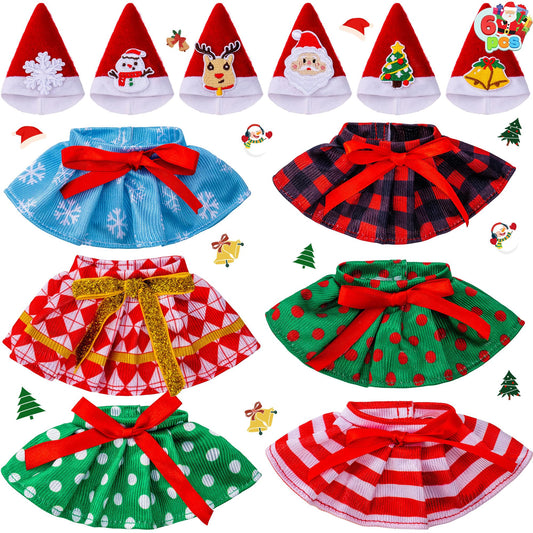 JOYIN doll skirt Christmas ruffle for festive dress-up and imaginative play.