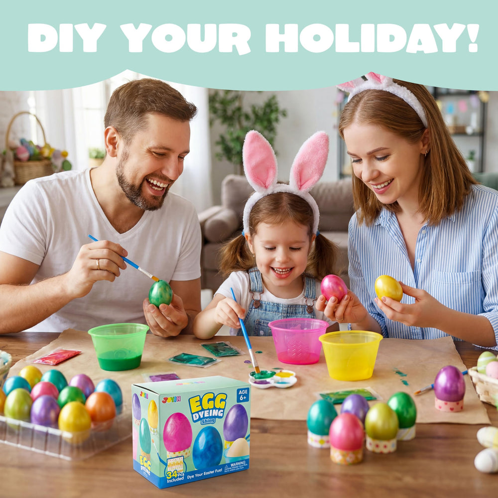 JOYIN Easter Dye Kit colorful eggs showcasing bright, festive results