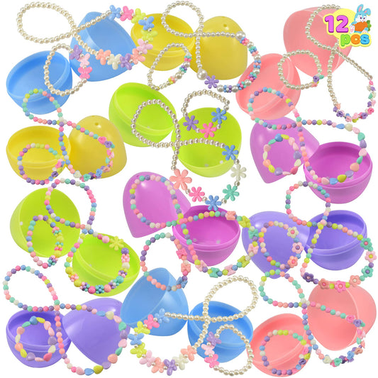 JOYIN 12-pack eggs with jewelry toys for exciting Easter egg hunts.