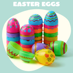 JOYIN fillable Easter eggs with hinged tops for easy stuffing and reuse