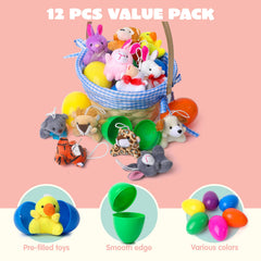 JOYIN prefilled eggs revealing adorable tiny plush animals for classroom rewards.