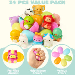 JOYIN Easter eggs with elephant mochi squishy, ideal for kids' parties and rewards.