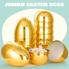 JOYIN fillable gold Easter eggs ideal for surprising kids with treats