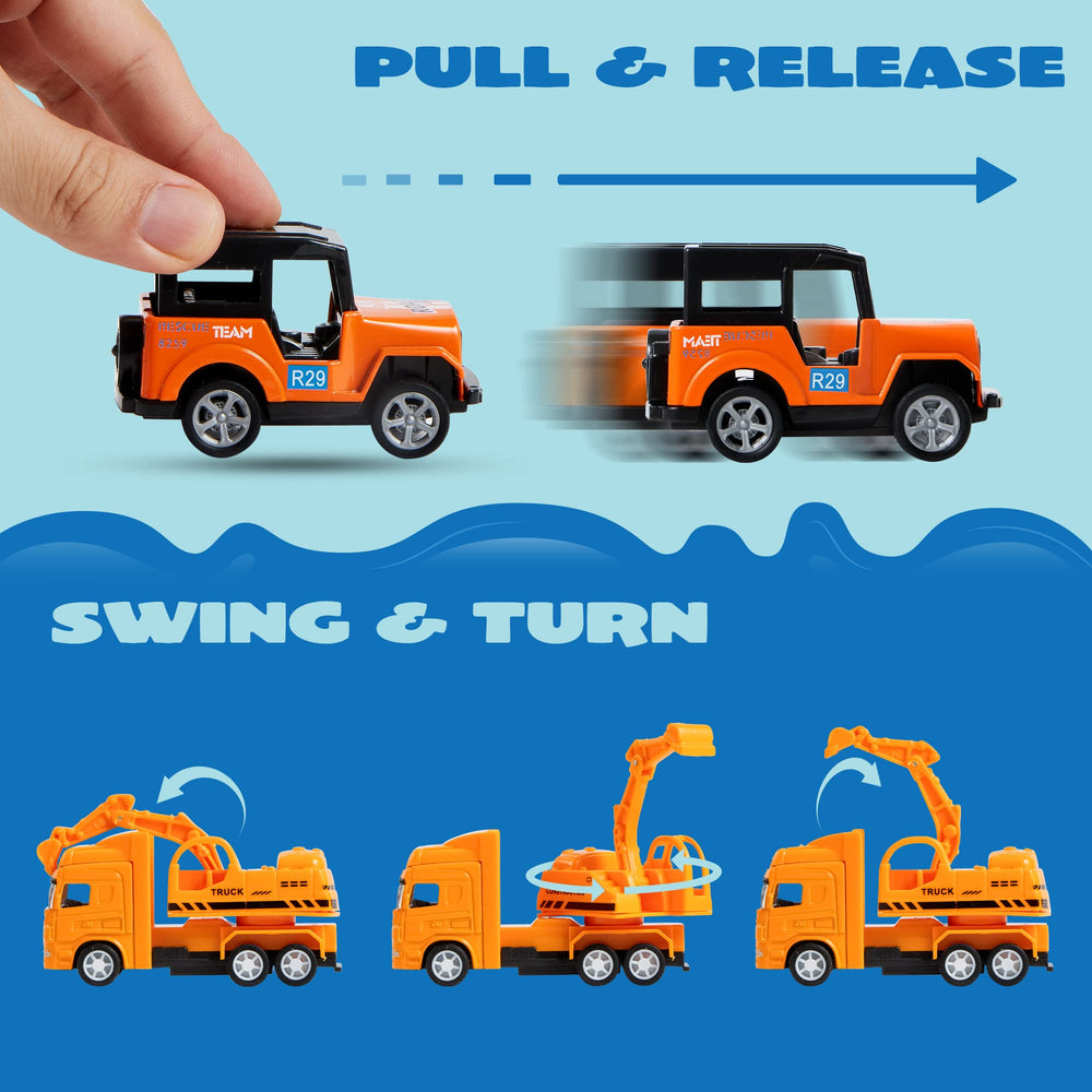 JOYIN fire truck pull-back toy supports storytelling and motor skills