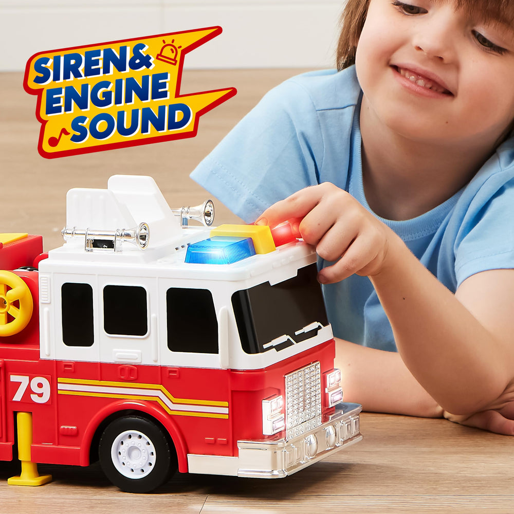 Joyin fire truck toy with side and rear compartments for easy storage
