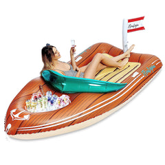JOYIN giant boat pool float with cooler, ideal for two relaxing in water