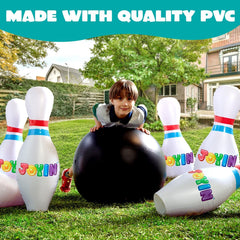 JOYIN Giant Inflatable Bowling Set bowling ball in action at a party for lively celebrations
