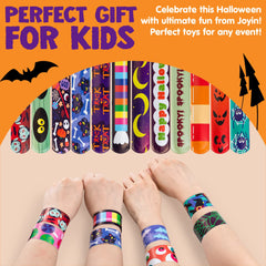 JOYIN Halloween slap bracelet design C, glitter accents add festive flair to costumes.