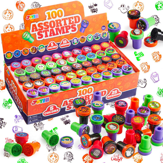 JOYIN Halloween stampers 100-piece set for classroom prizes and crafts.