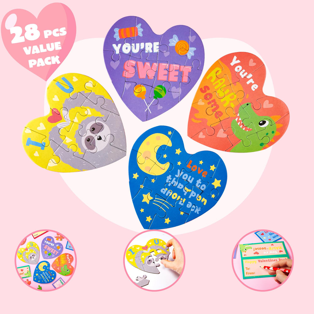 JOYIN heart-shaped puzzle headers ideal for valentines notes and rewards