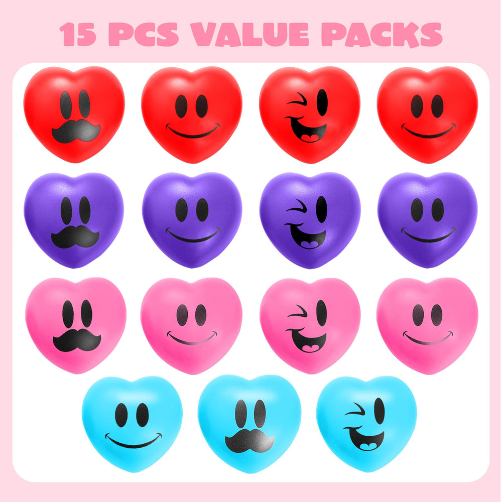 JOYIN pink heart stress ball with cheerful face for focus and play