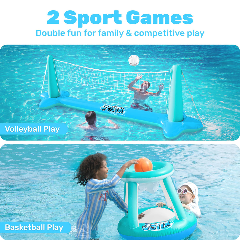JOYIN inflatable basketball hoops ready for poolside scoring