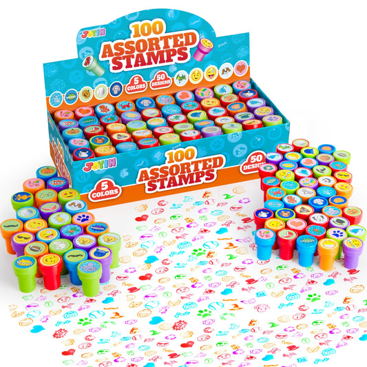 JOYIN kids self-ink stamps: colorful designs for quick classroom crafts