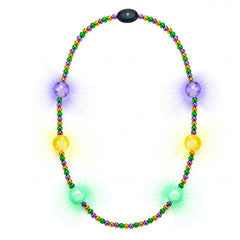 JOYIN LED Mardi Gras necklace 41in glow with jumbo beads for festive wear