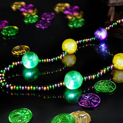 JOYIN LED Mardi Gras necklace 41in ideal night-life accessory with bright glow