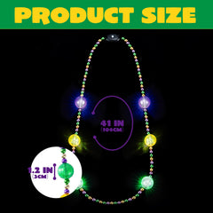 JOYIN LED Mardi Gras necklace 41in wearable party favor for gatherings