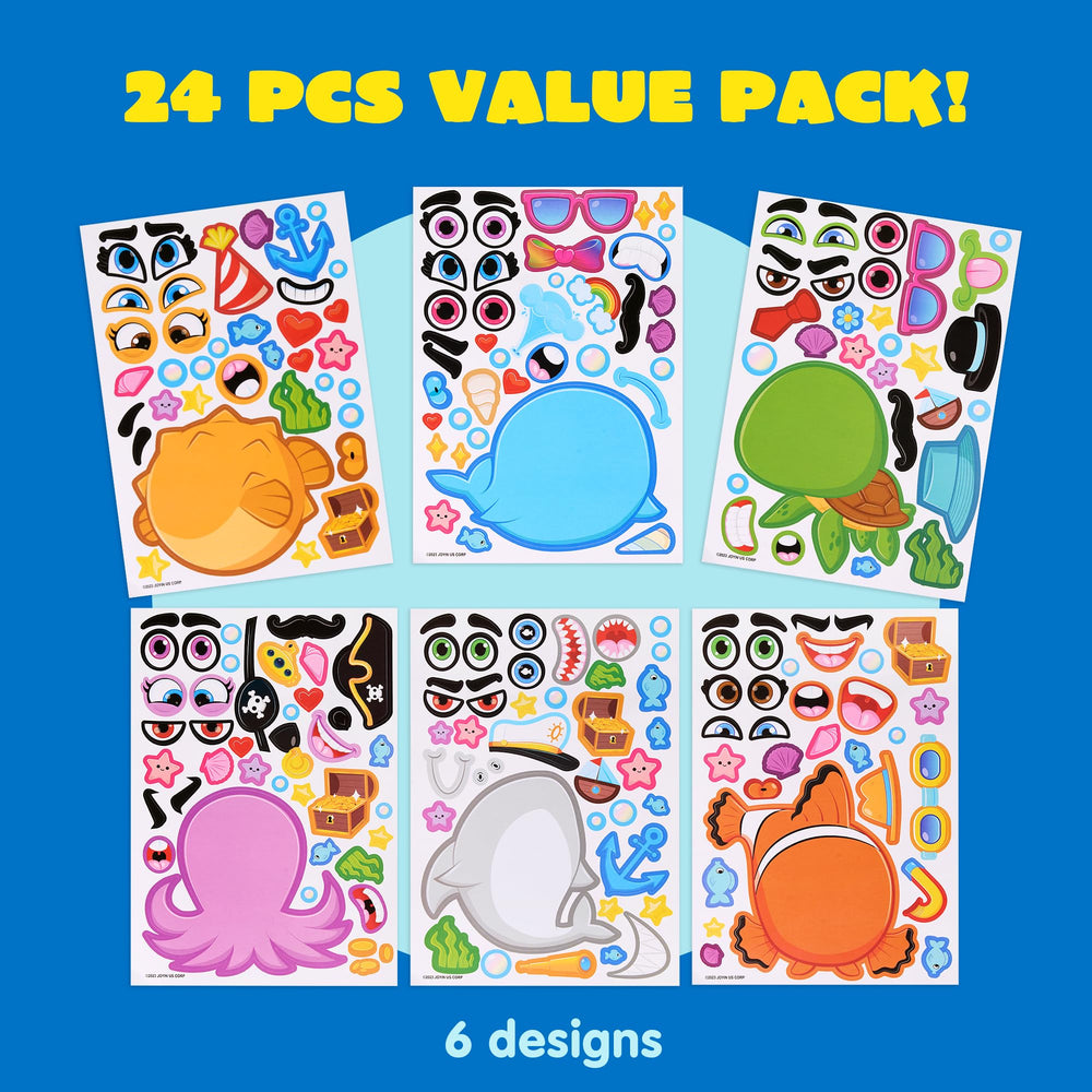 JOYIN Make a Face Sea Stickers sea turtle design boosts imaginative play during crafts.