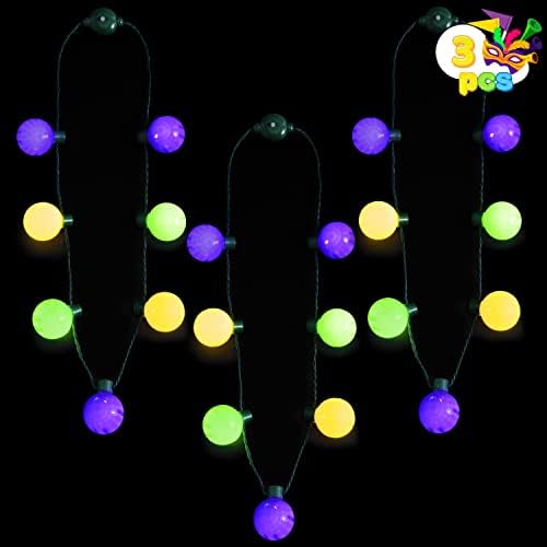 JOYIN Mardi Gras LED necklace in action at parties and dancing crowds