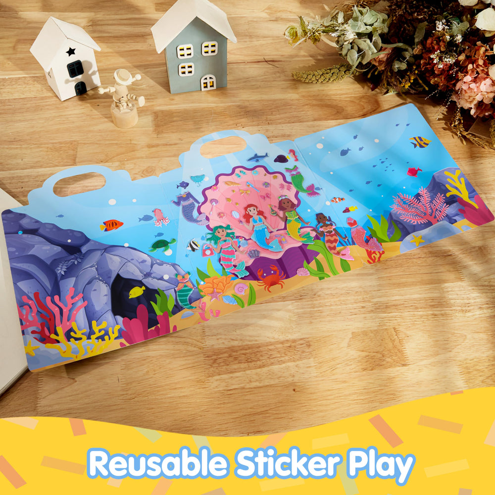 JOYIN Mermaid sticker pack closeup highlights 3D textures for tactile engagement