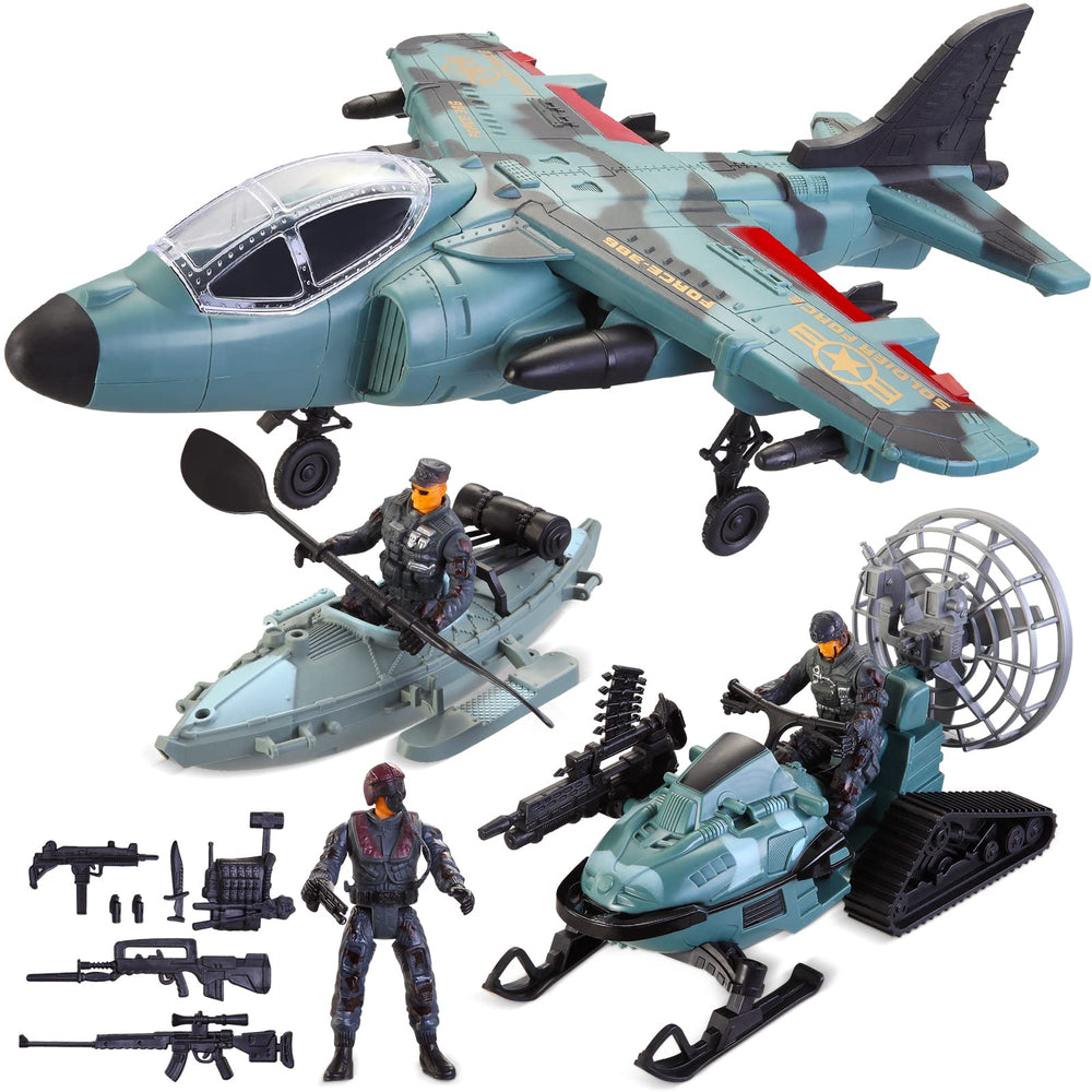 JOYIN military toy airplane cockpit view for imaginative play