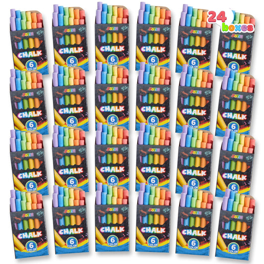 JOYIN mini chalk set with 24 boxes and six bright colors for kids' art
