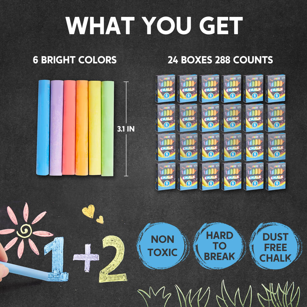 JOYIN chalks designed for easy writing by small hands for kids