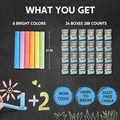 JOYIN chalks designed for easy writing by small hands for kids