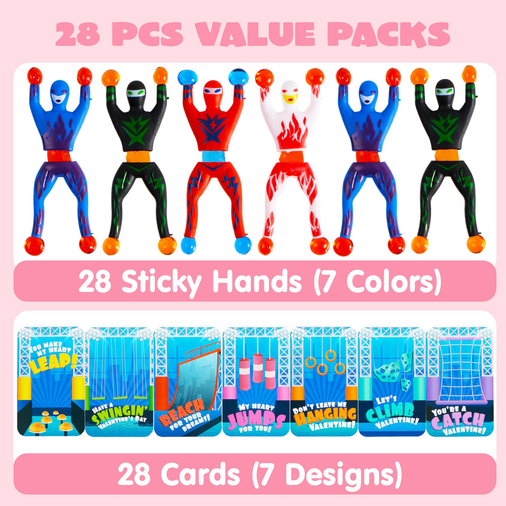 JOYIN Ninja Sticky Man cards designs for kids' Valentine exchanges.