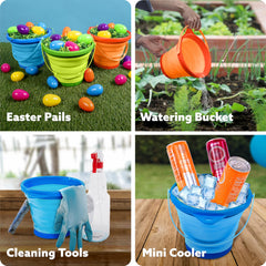 JOYIN packaging view showing all three buckets with shovels and mesh bag