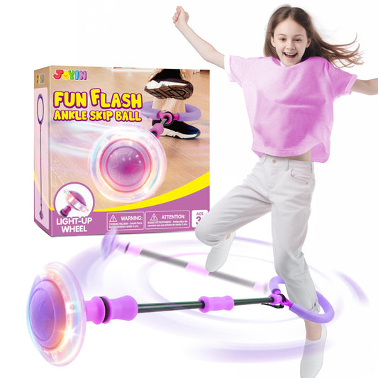 JOYIN Purple Ankle Skip Ball with flashing lights for vibrant outdoor play.