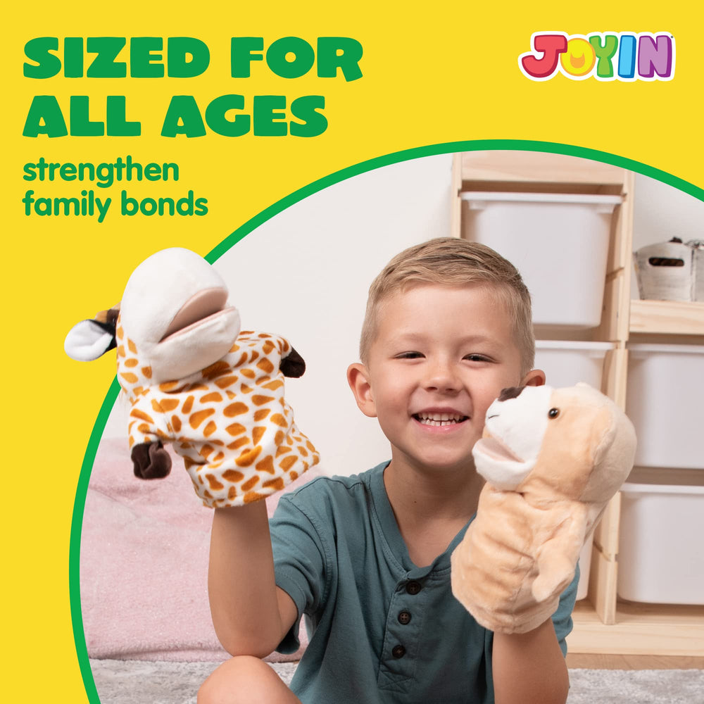 JOYIN raccoon puppet with kid-friendly design for storytelling.